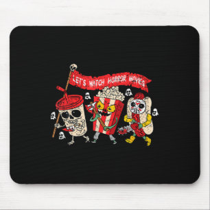 Funny Ghost Lets Watch Horror Movies Halloween Ske Mouse Mat