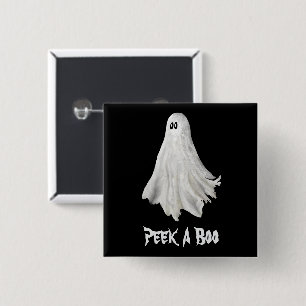 Funny Ghost Of Halloween Past Drawing 15 Cm Square Badge