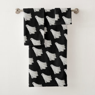 Funny Ghost Of Halloween Past Drawing Bath Towel Set
