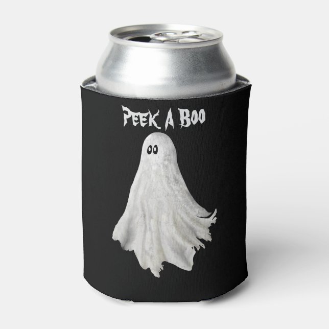 Funny Ghost Of Halloween Past Drawing Can Cooler (Can Front)