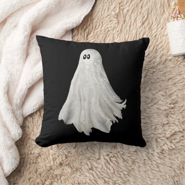 Funny Ghost Of Halloween Past Drawing Cushion (Blanket)