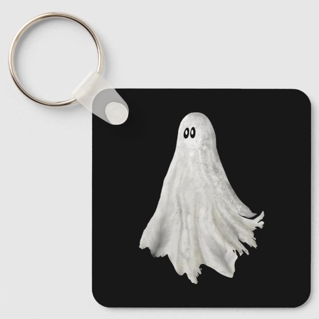 Funny Ghost Of Halloween Past Drawing Key Ring (Front)