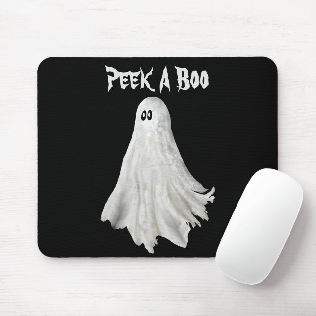 Funny Ghost Of Halloween Past Drawing Mouse Mat (With Mouse)