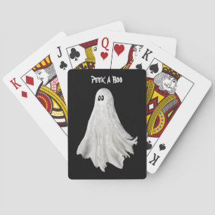 Funny Ghost Of Halloween Past Drawing Playing Cards