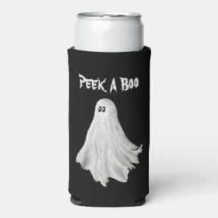 Funny Ghost Of Halloween Past Drawing Seltzer Can Cooler