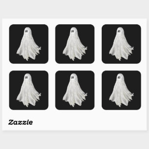 Funny Ghost Of Halloween Past Drawing  Square Sticker