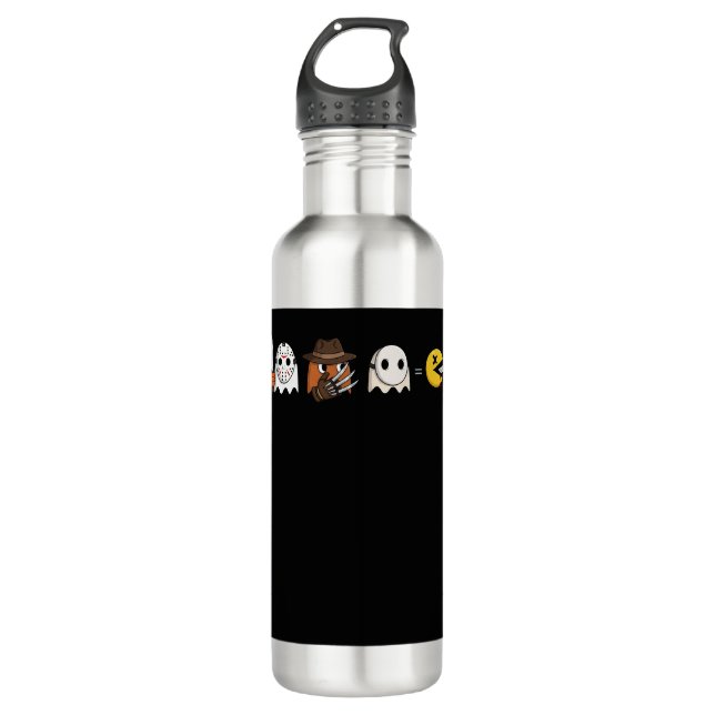 Funny ghost parody of Halloween gamers 710 Ml Water Bottle (Front)