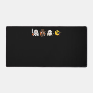 Funny ghost parody of Halloween gamers Desk Mat