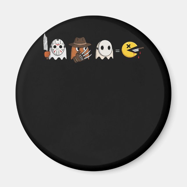 Funny ghost parody of Halloween gamers Magnet (Front)