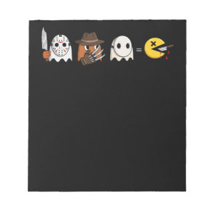 Funny ghost parody of Halloween gamers Notepad