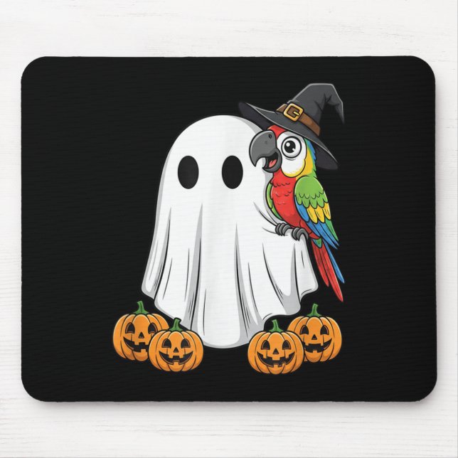 Funny Ghost Parrot Pumpkin Halloween Kids Mens Wom Mouse Mat (Front)