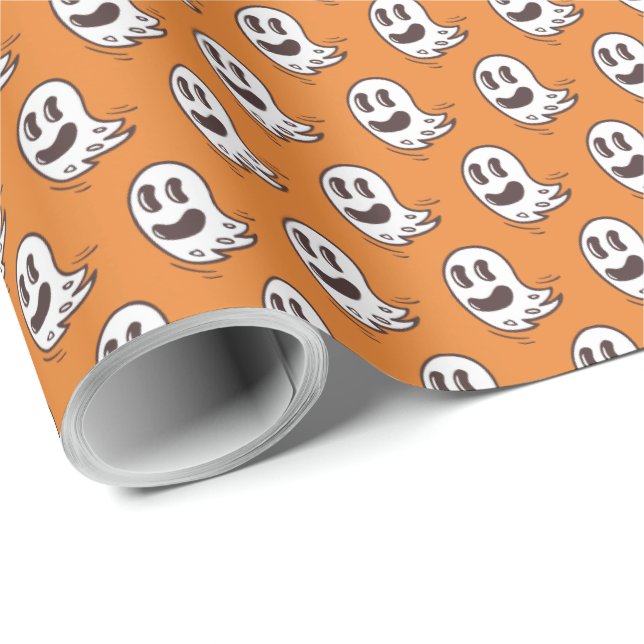 Funny Ghost Pattern Wrapping Paper (Roll Corner)