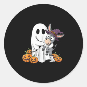 Funny Ghost Pumpkin Halloween Kids Mens Womens  Classic Round Sticker