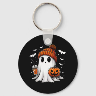 Funny Ghost Pumpkin Jack O Latern Spooky Season Ha Key Ring