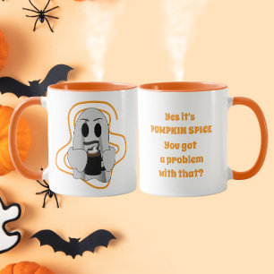 Funny Ghost Pumpkin Spice Latte Mug