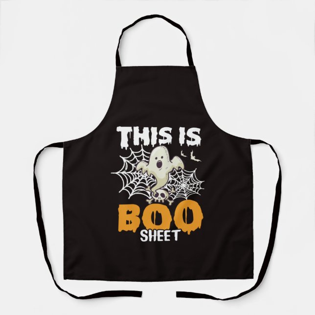 Funny Ghost Pun This Is Boo Sheet Apron (Front)