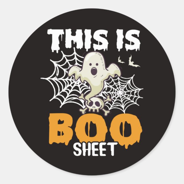 Funny Ghost Pun This Is Boo Sheet Classic Round Sticker (Front)
