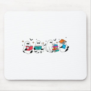 Funny Ghost Reading Books Teacher Halloween Spooky Mouse Mat