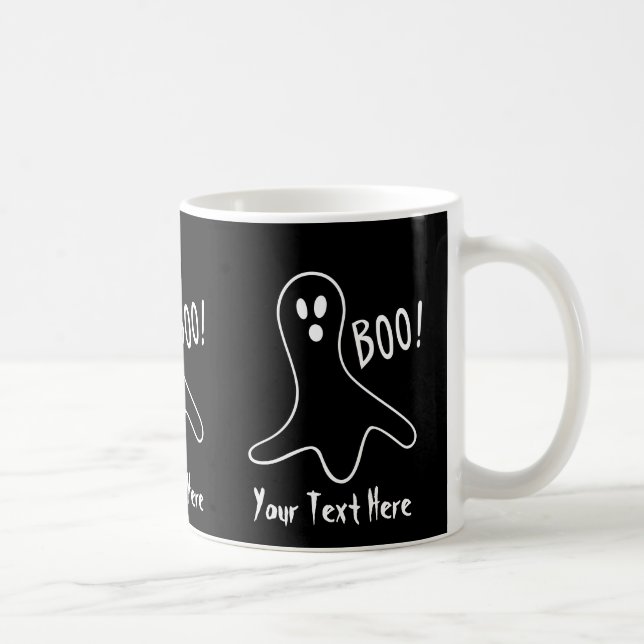funny ghost shouting boo halloween graphics design coffee mug (Right)