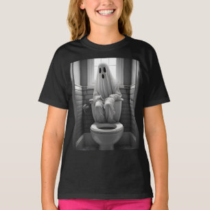 Funny ghost sitting in toilet T-Shirt