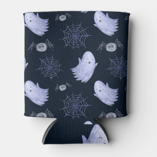 Funny Ghost Spider Halloween Pattern. Can Cooler