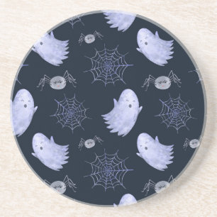 Funny Ghost Spider Halloween Pattern. Coaster