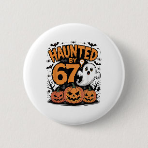 Funny Ghost T Pumpkin Halloween - Haunted  6 Cm Round Badge