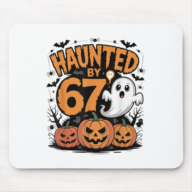 Funny Ghost T Pumpkin Halloween - Haunted  Mouse Mat (Front)