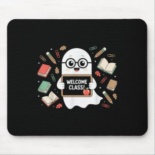 Funny Ghost Teacher Back To School Halloween Men C Mouse Mat