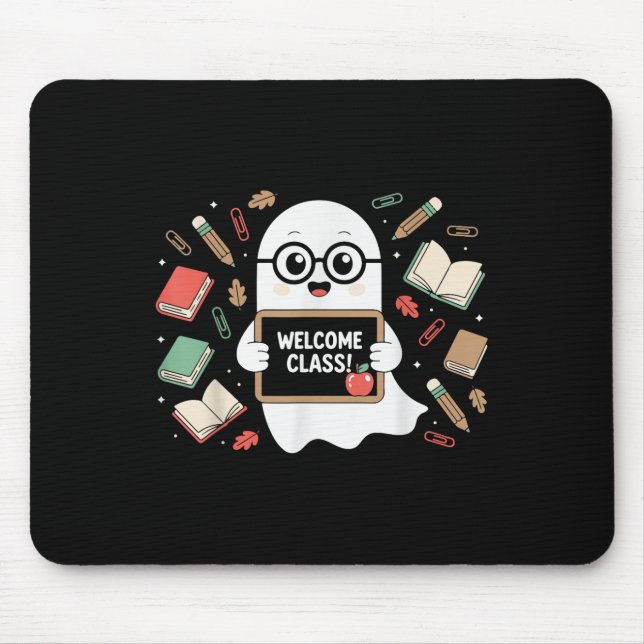 Funny Ghost Teacher Back To School Halloween Men C Mouse Mat (Front)