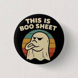 Funny Ghost "This Is Boo Sheet" Retro Halloween 3 Cm Round Badge