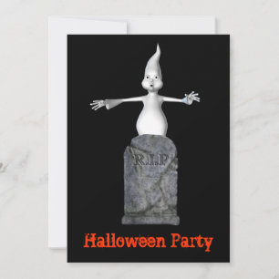 Funny Ghost Tombstone Halloween Invitation