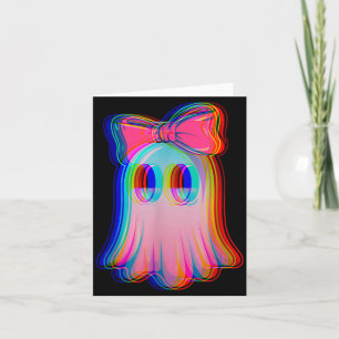 Funny Ghost Trippy Vaporwave Halloween Techno Rave Card
