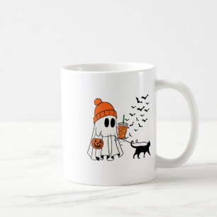 Funny Ghost Walking Cat Ghost Cat Halloween Spooky Coffee Mug