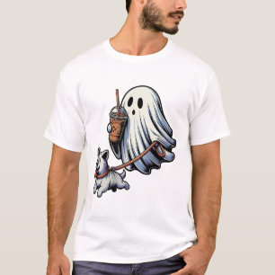 Funny Ghost Walking Dog Ghost Dog Halloween Night T-Shirt