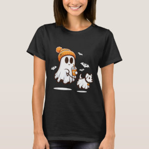 Funny Ghost Walking Dog Ghost Dog Halloween Women T-Shirt