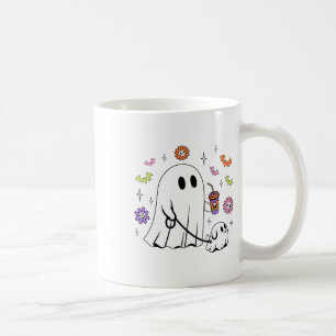 Funny Ghost Walking Dog Spooky Ghost Coffee Hallow Mug