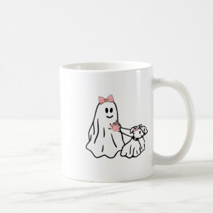Funny Ghost Walking Dog Spooky Season Halloween Co Coffee Mug
