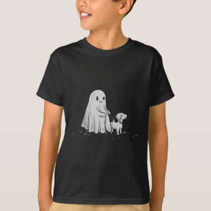 Funny Ghost Walking Dog Spooky Season Halloween T-Shirt