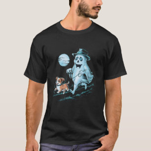 Funny Ghost Walking Dog Spooky Season Halloween T T-Shirt