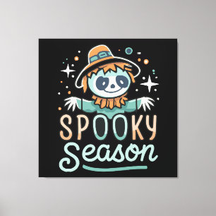 funny ghost with hats, spooky season canvas print