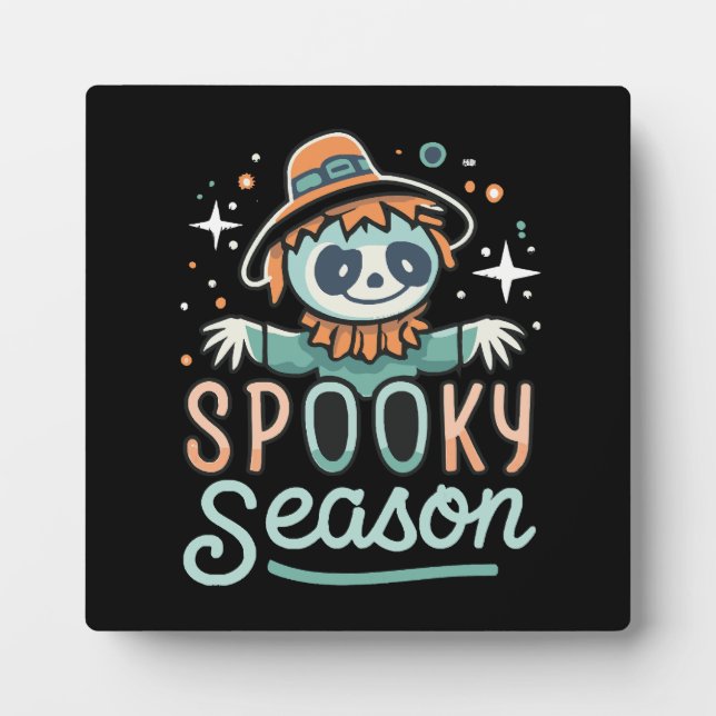 funny ghost with hats, spooky season plaque (Front)