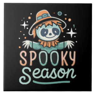 funny ghost with hats, spooky season tile