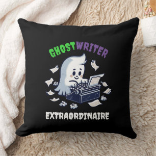 Funny Ghost Writer Extraordinaire Cute Ghost Cushion