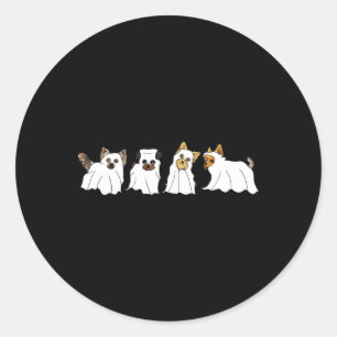 Funny Ghost Yorkshire Terrier Yorkie Dog Lover Hal Classic Round Sticker