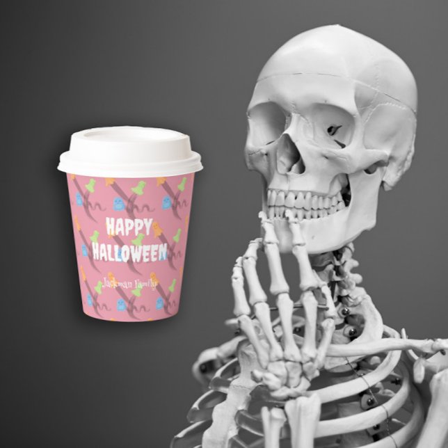 Funny ghosts for a funny Halloween Customisable Paper Cups (Funny ghosts for a funny Halloween Customizable Paper Cups)