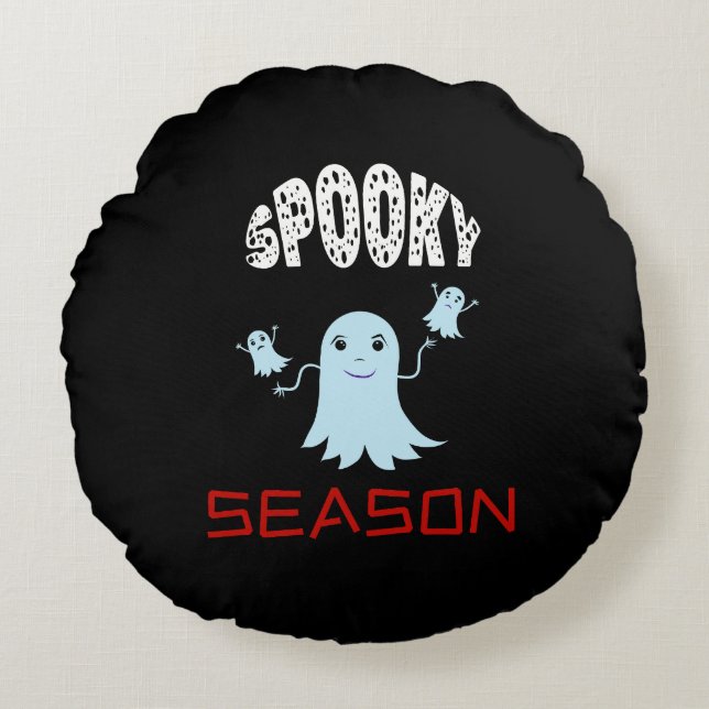 Funny ghosts for Halloween Round Cushion (Front)