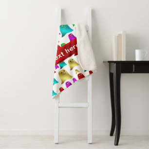 funny, ghosts, ghost, halloween, glossy, gold, sherpa blanket