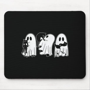Funny Ghosts Holding Black Cats Halloween Ghost Ca Mouse Mat