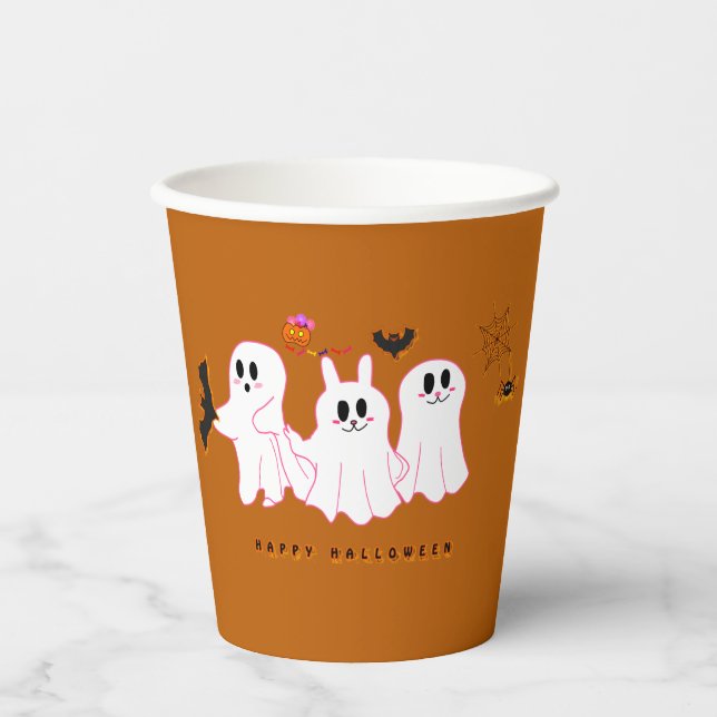 Funny Ghosts Posing For A Picture | Paper cup (Front)